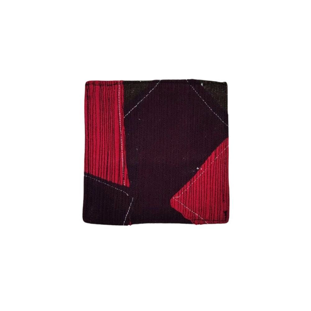Upcycled Coasters Set of 6 | Sustainable Recycled Table Coasters – Coasters on Brown Living™. SKU: Coastred. Img 3.