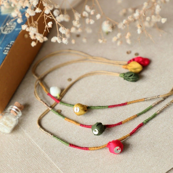 Upcycled Fabric Artisanal Fabric Bead Rakhi - Set of 3 | Verified Sustainable by Brown Living™