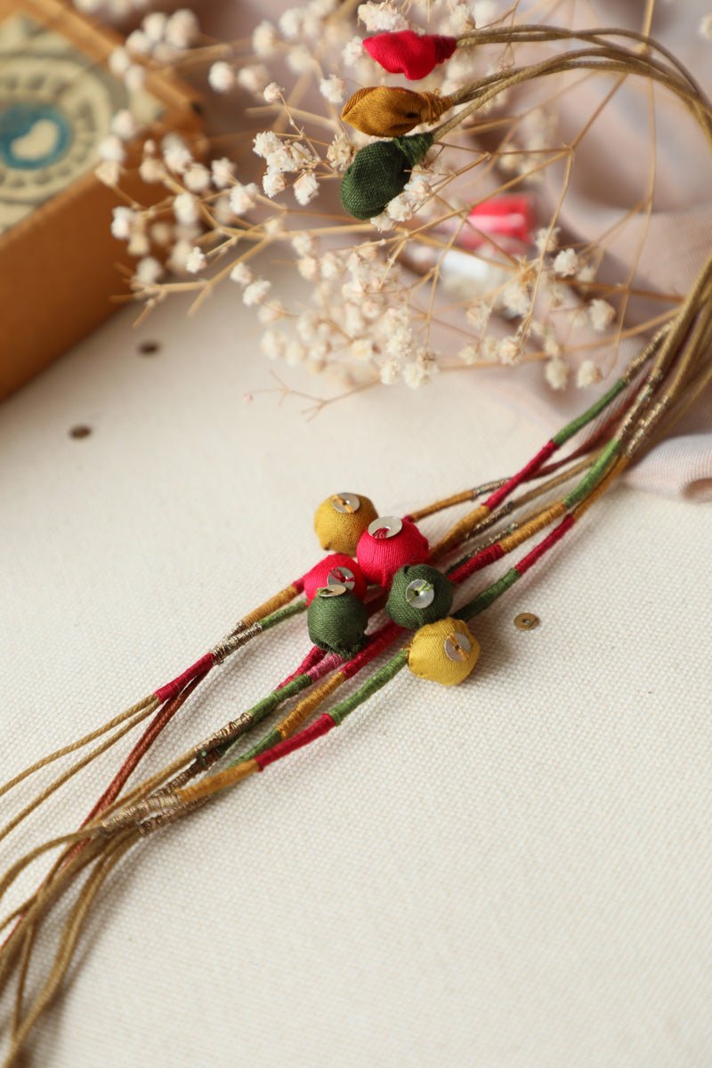 Upcycled Fabric Artisanal Fabric Bead Rakhi Set of 6 | Verified Sustainable by Brown Living™