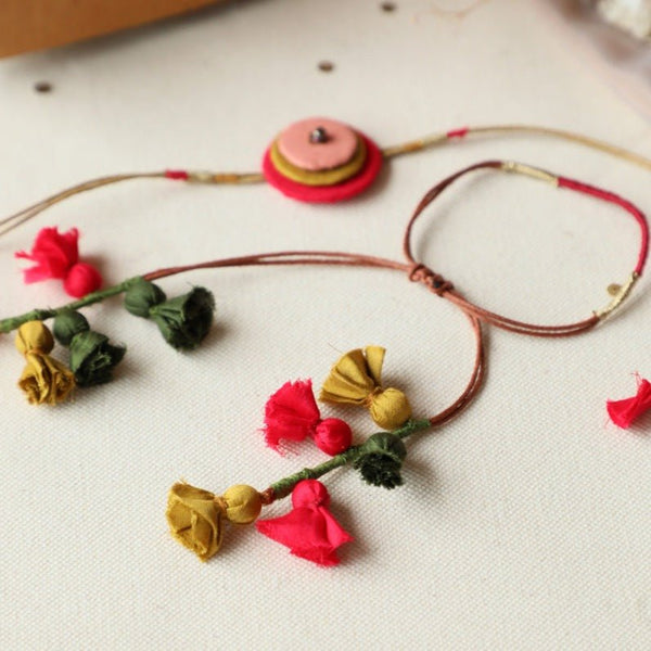 Upcycled Fabric Artisanal Rakhi and Lumba Rakhi Set | Verified Sustainable by Brown Living™