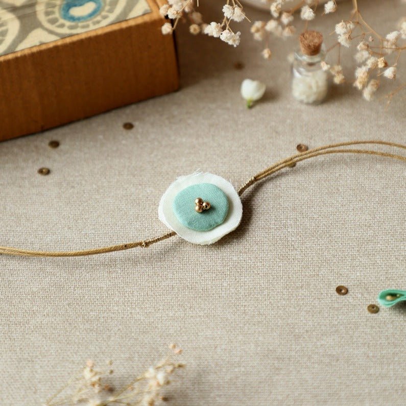 Upcycled Fabric Artisanal Rakhi - Baby Blue | Verified Sustainable by Brown Living™