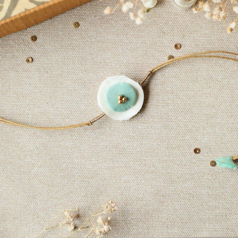 Upcycled Fabric Artisanal Rakhi - Baby Blue | Verified Sustainable by Brown Living™