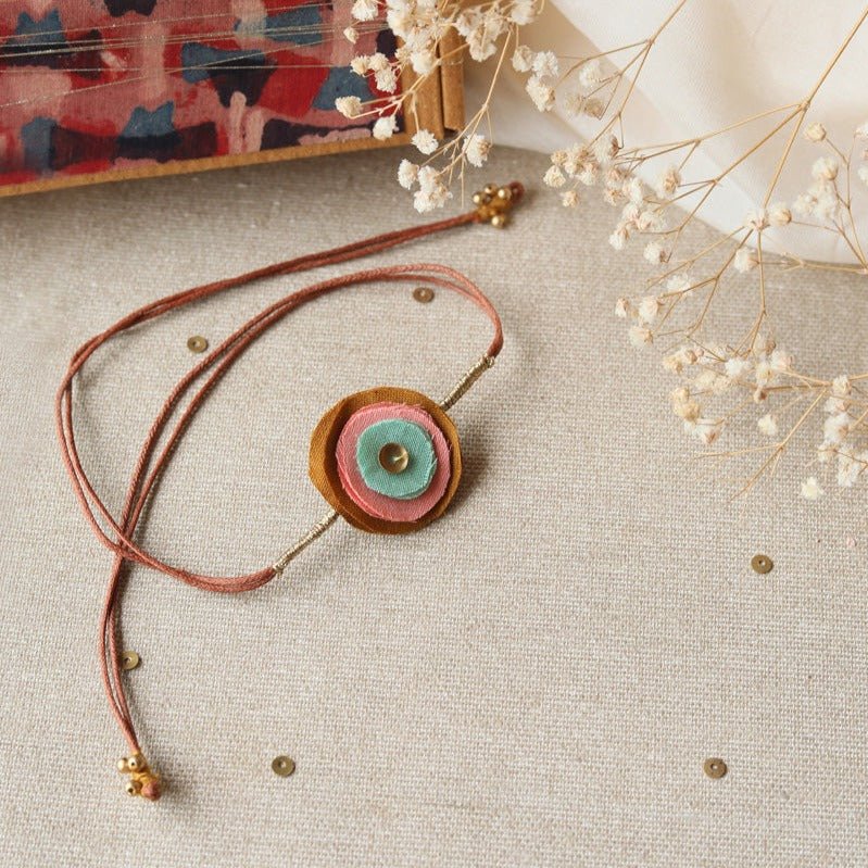 Upcycled Fabric Artisanal Rakhi | Multicolor Circles | Verified Sustainable by Brown Living™