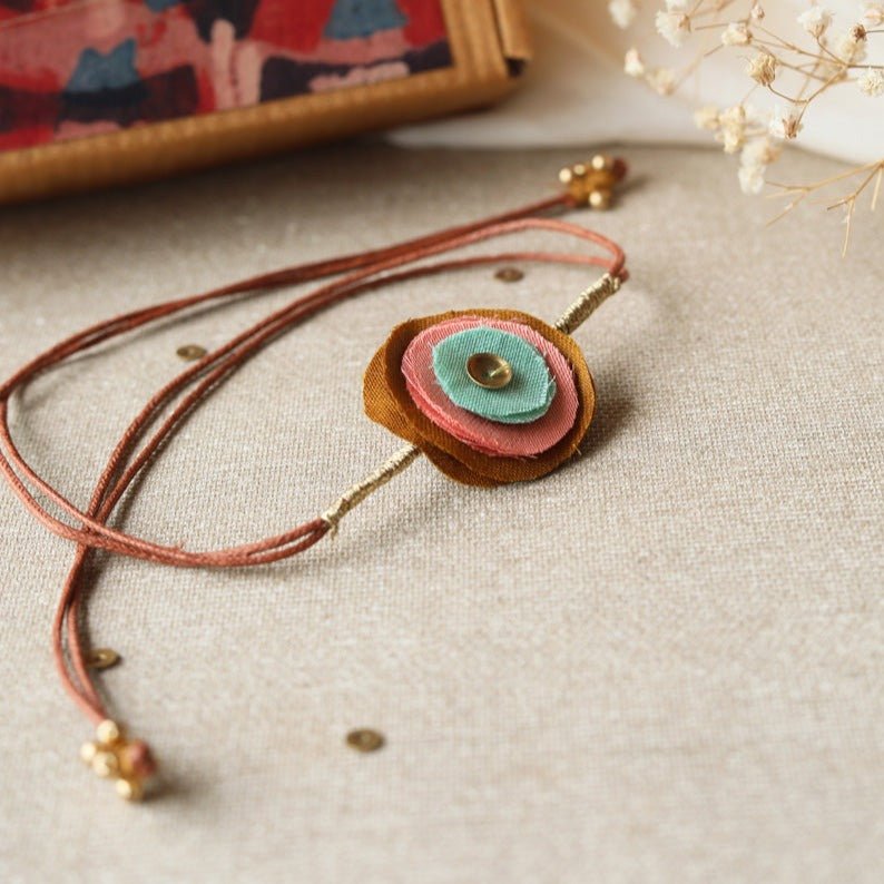 Upcycled Fabric Artisanal Rakhi | Multicolor Circles | Verified Sustainable by Brown Living™