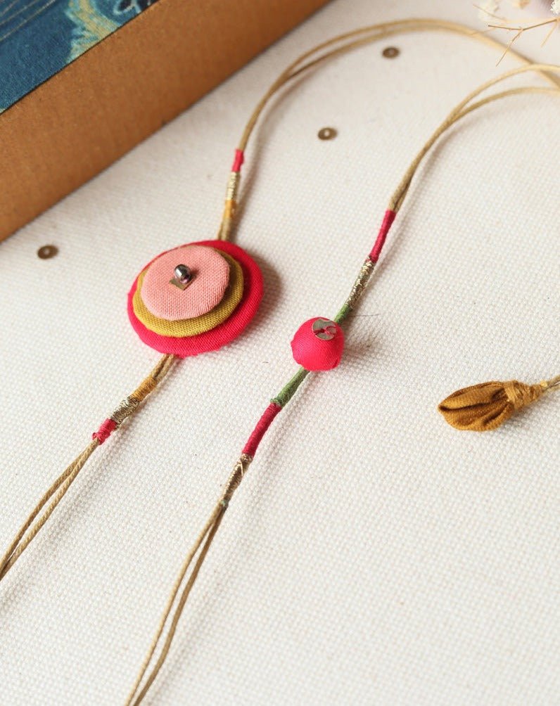 Upcycled Fabric Artisanal Rakhi - Set of 2 | Verified Sustainable by Brown Living™