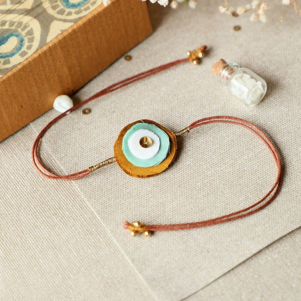 Upcycled Fabric Artisanal Rakhi | Stacked Circles | Verified Sustainable by Brown Living™