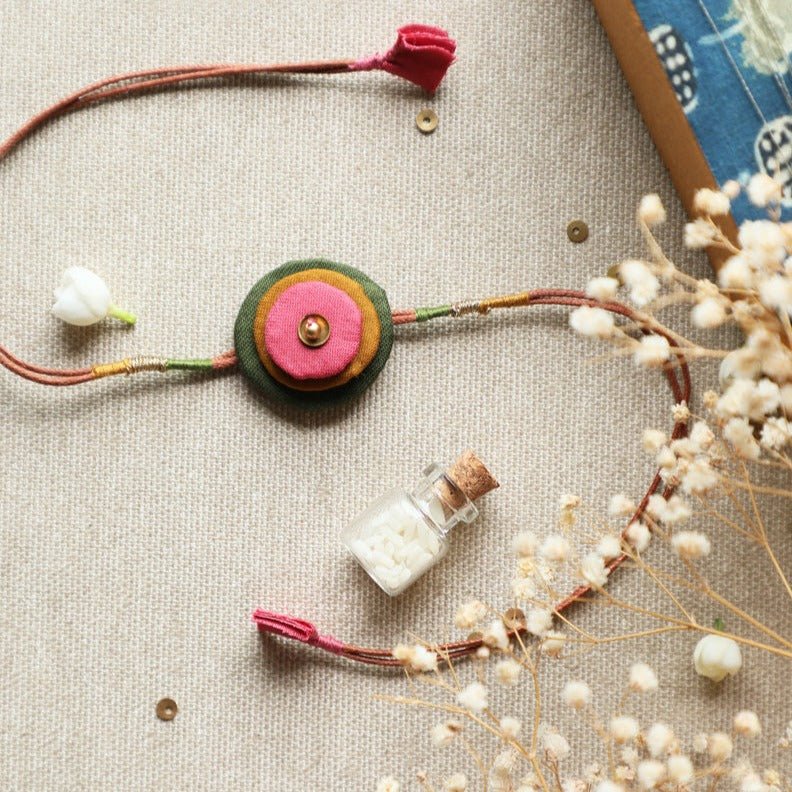 Upcycled Fabric Artisanal Rakhi | Stacked Circles | Verified Sustainable by Brown Living™