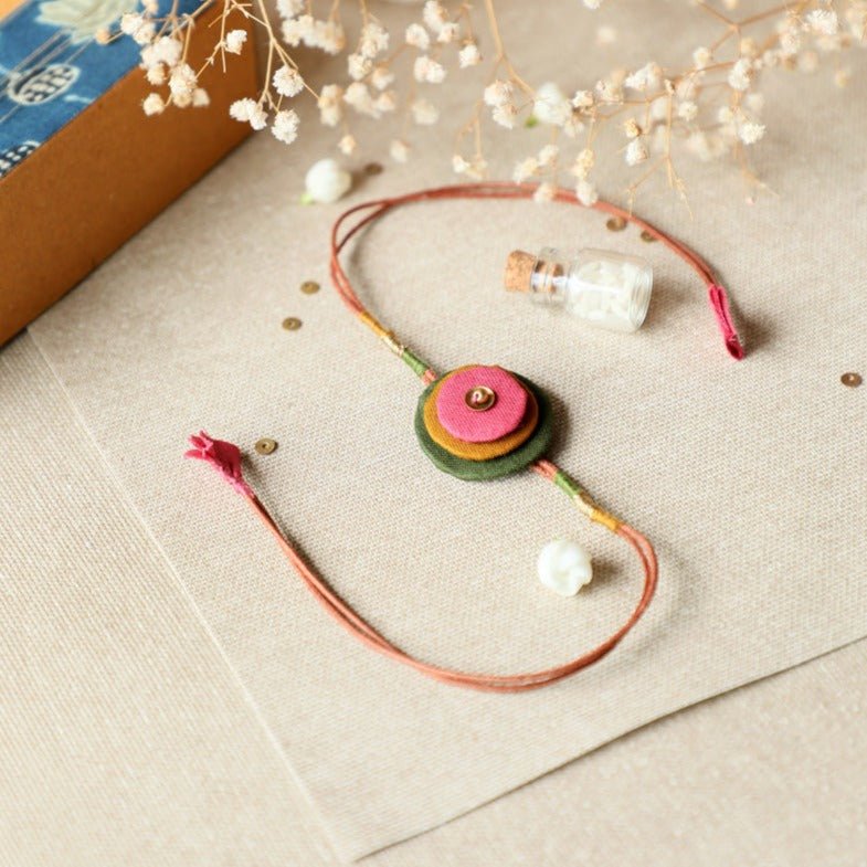 Upcycled Fabric Artisanal Rakhi | Stacked Circles | Verified Sustainable by Brown Living™