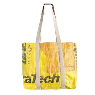 Upcycled Flat Tote Bag Eco Friendly Reusable Carry Bag – Bags on Brown Living™. SKU: 123456. Img 1.