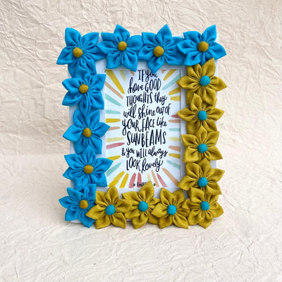 Upcycled Floral Photo Frame | Handmade Sustainable Decor – Home Decor on Brown Living™. SKU: 127086331019 - n. Img 6.