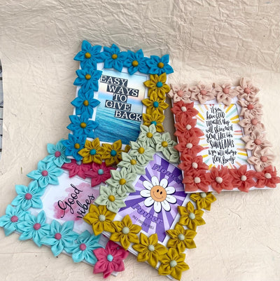 Upcycled Floral Photo Frame | Handmade Sustainable Decor – Home Decor on Brown Living™. SKU: 127086329019 - n. Img 1.