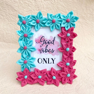 Upcycled Floral Photo Frame | Handmade Sustainable Decor – Home Decor on Brown Living™. SKU: 127086330019 - n. Img 2.