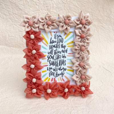 Upcycled Floral Photo Frame | Handmade Sustainable Decor – Home Decor on Brown Living™. SKU: 127086329019 - n. Img 5.