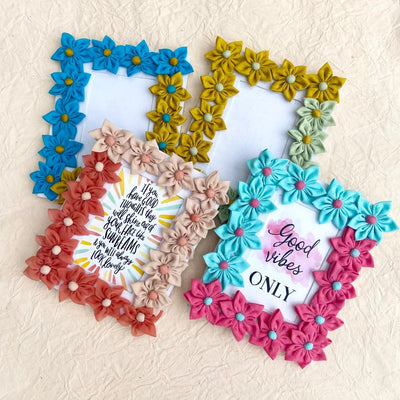 Upcycled Floral Photo Frame | Handmade Sustainable Decor – Home Decor on Brown Living™. SKU: 127086329019 - n. Img 4.