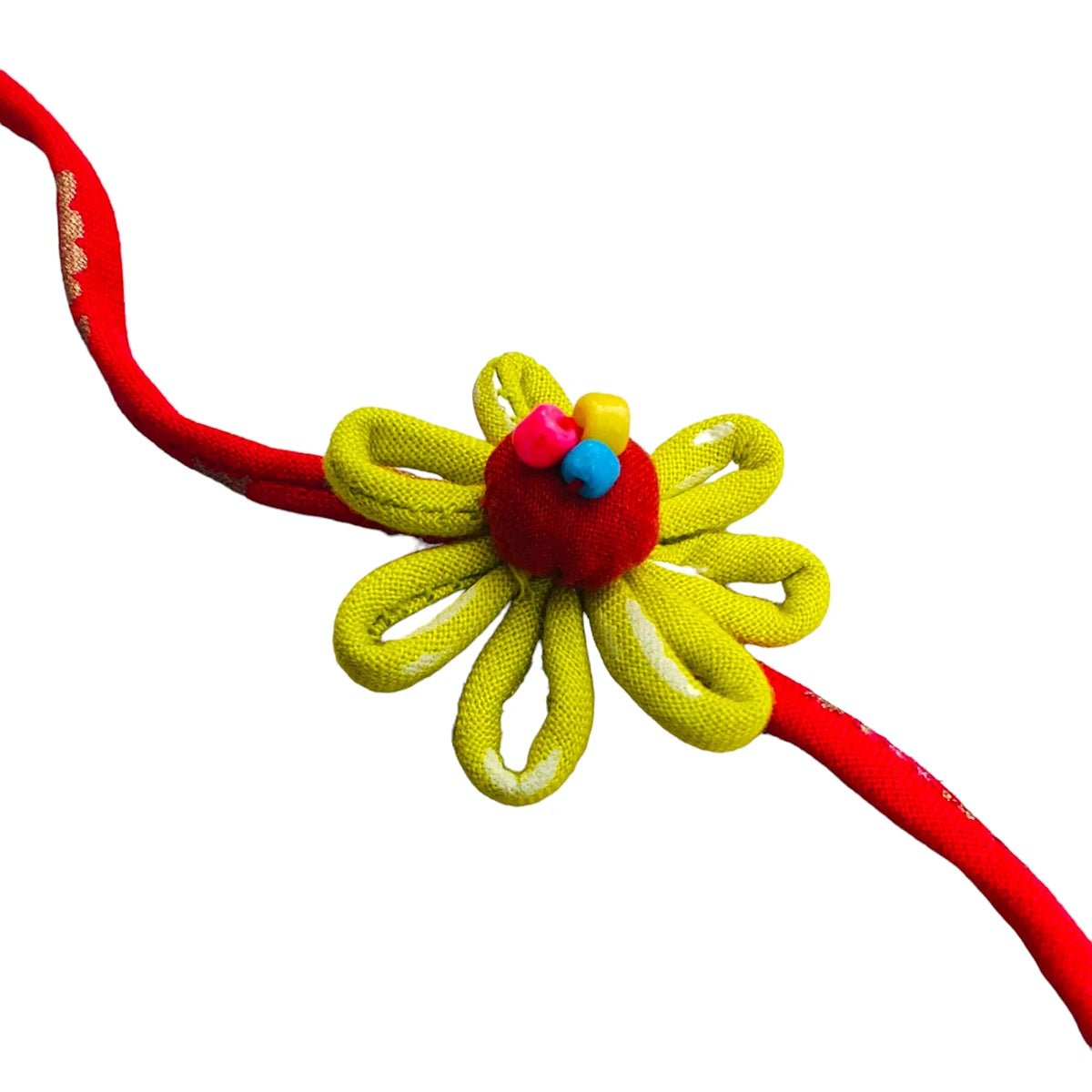 Upcycled Handmade Daizy Love Rakhi – Rakhi by USE ME WORKS available on Brown Living™. . SKU: UMW - Rakhi - 13. Img 3.