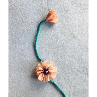 Upcycled Handmade Flower Power Rakhi Combo (Pack of 4) – Rakhi by USE ME WORKS available on Brown Living™. . SKU: UMW - Combo - Rakhi - 06. Img 6.