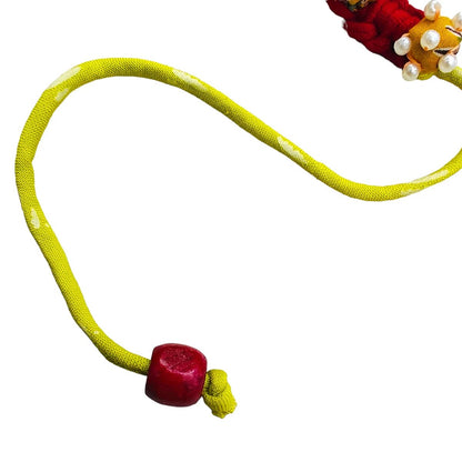 Upcycled Handmade Pearl Gold Rakhi – Rakhi by USE ME WORKS available on Brown Living™. . SKU: UMW - Rakhi - 11. Img 4.