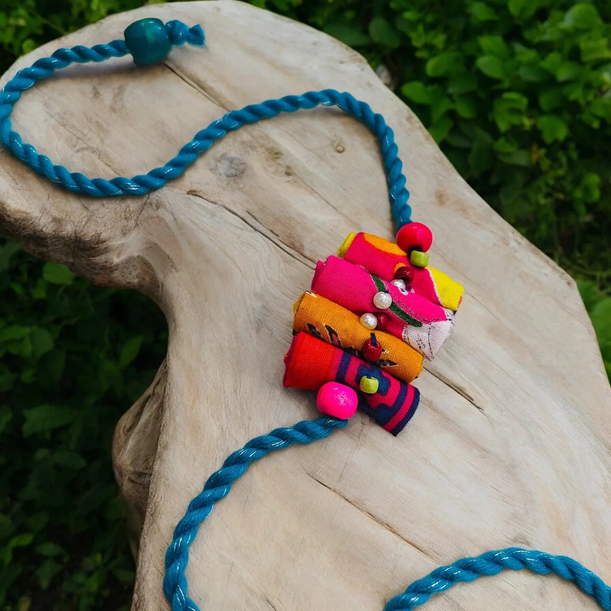 Upcycled Handmade Rolymoly Beads Love Rakhi – Rakhi by USE ME WORKS available on Brown Living™. . SKU: UMW - Rakhi - 10. Img 1.