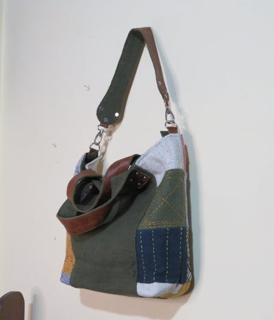 Upcycled Hobo Bag for Women | Sustainable Handmade Handbag – Womens Handbag on Brown Living™. SKU: KRBL01. Img 6.
