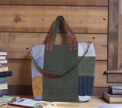 Upcycled Hobo Bag for Women | Sustainable Handmade Handbag – Womens Handbag on Brown Living™. SKU: KRBL01. Img 2.