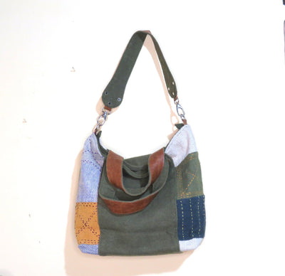Upcycled Hobo Bag for Women | Sustainable Handmade Handbag – Womens Handbag on Brown Living™. SKU: KRBL01. Img 5.