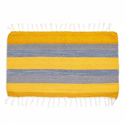 Upcycled Marine Textile Doormat | Reclaimed Fabric Home Mat – Mats & Rugs on Brown Living™. SKU: DOORMATYLW. Img 4.