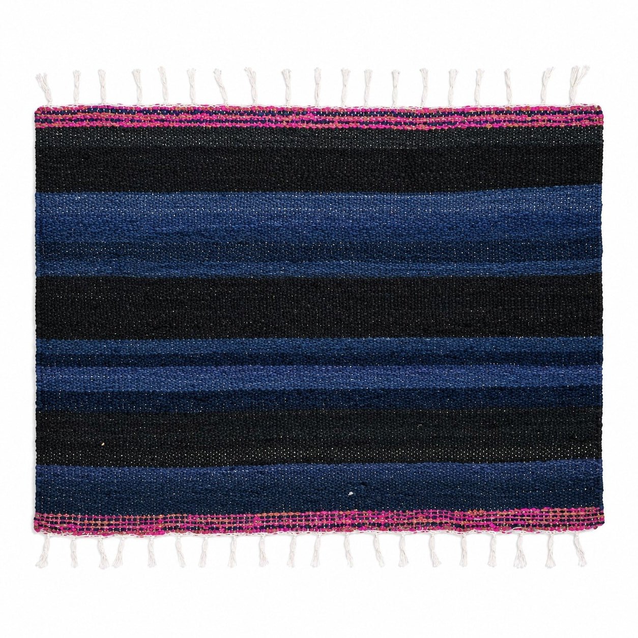 Upcycled Marine Textile Doormat | Reclaimed Fabric Home Mat – Mats & Rugs on Brown Living™. SKU: DOORMATYLW. Img 3.