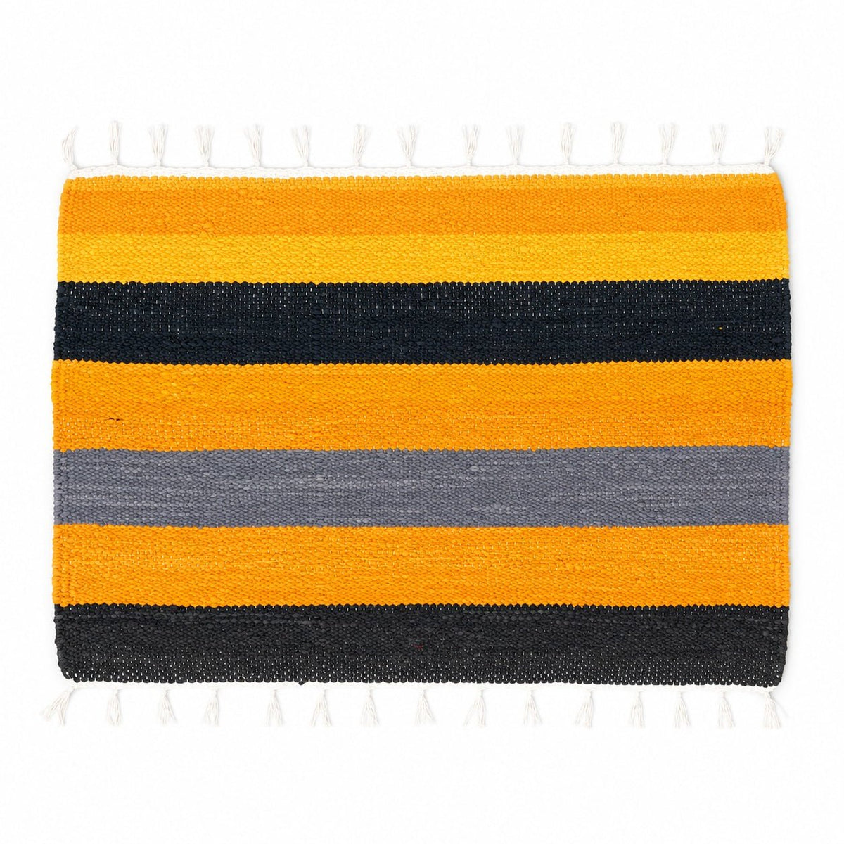 Upcycled Marine Textile Doormat | Reclaimed Fabric Home Mat – Mats & Rugs on Brown Living™. SKU: Pattern4orange. Img 9.