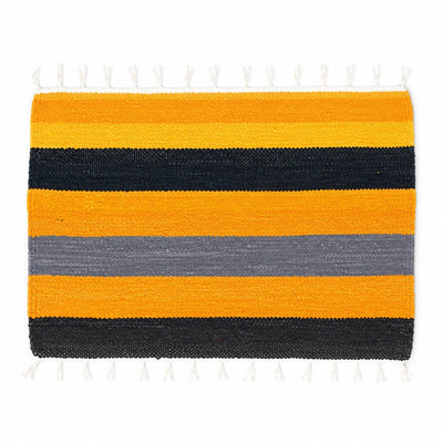 Upcycled Marine Textile Doormat | Reclaimed Fabric Home Mat – Mats & Rugs on Brown Living™. SKU: Pattern4orange. Img 9.