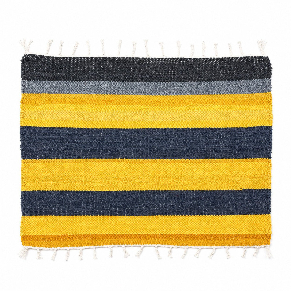 Upcycled Marine Textile Doormat | Reclaimed Fabric Home Mat – Mats & Rugs on Brown Living™. SKU: Pattern5yg. Img 10.