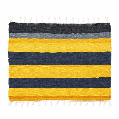 Upcycled Marine Textile Doormat | Reclaimed Fabric Home Mat – Mats & Rugs on Brown Living™. SKU: Pattern5yg. Img 10.