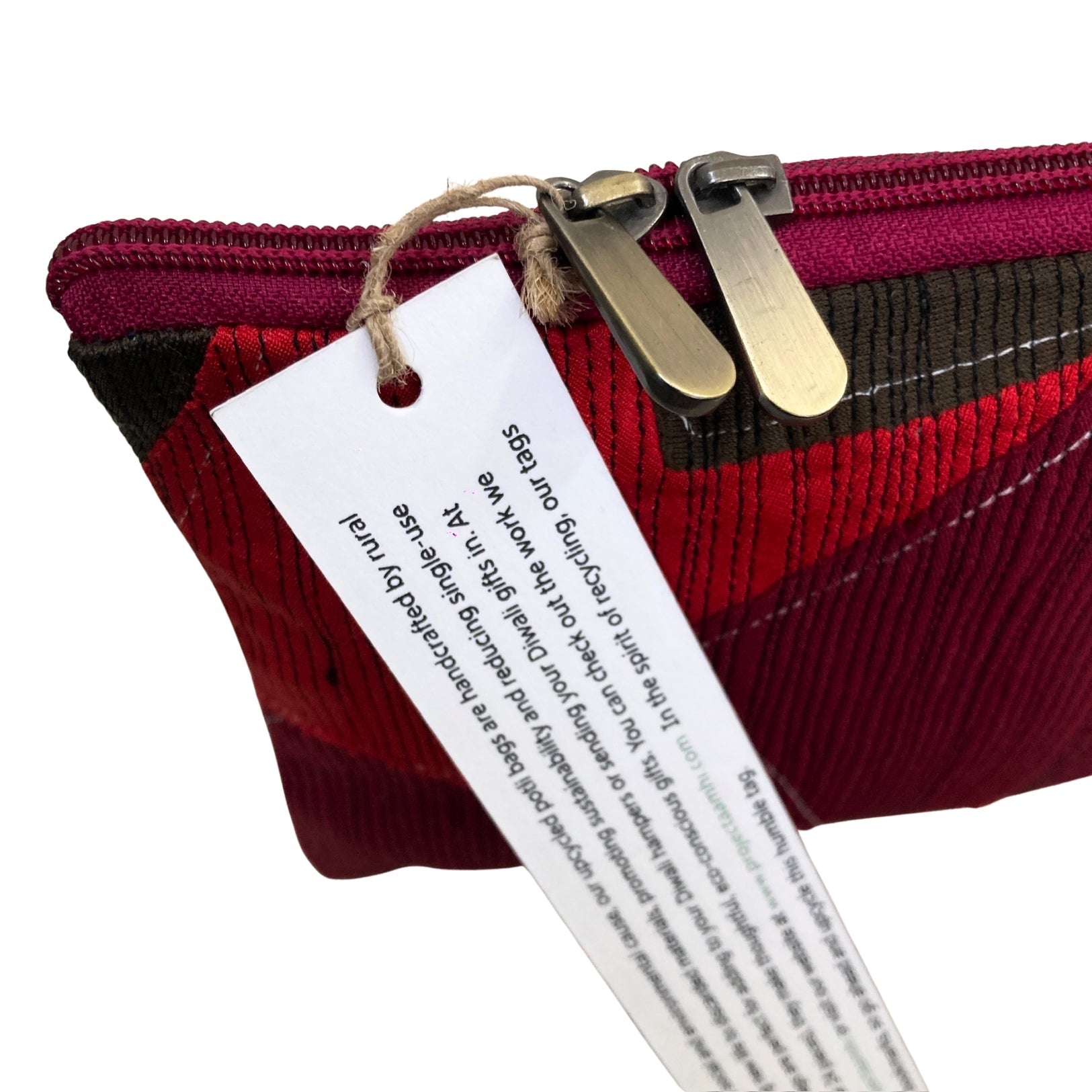 Upcycled Marine Textile Travel Organiser Pouch – Travel Organiser on Brown Living™. SKU: PUSRED. Img 6.