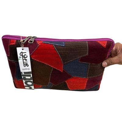 Upcycled Patchwork Laptop Bag Handcrafted Fabric Laptop Carry Bag – Laptop Sleeve on Brown Living™. SKU: ASWMLAPBLUE. Img 10.