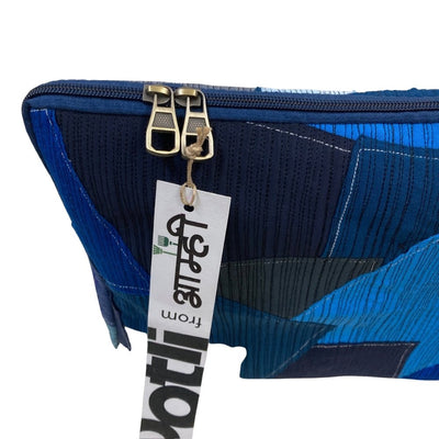 Upcycled Patchwork Laptop Bag Handcrafted Fabric Laptop Carry Bag – Laptop Sleeve on Brown Living™. SKU: ASWMLAPBLUE. Img 8.