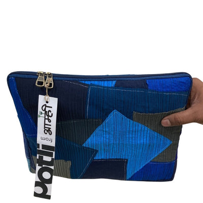 Upcycled Patchwork Laptop Bag Handcrafted Fabric Laptop Carry Bag – Laptop Sleeve on Brown Living™. SKU: ASWMLAPBUR. Img 7.