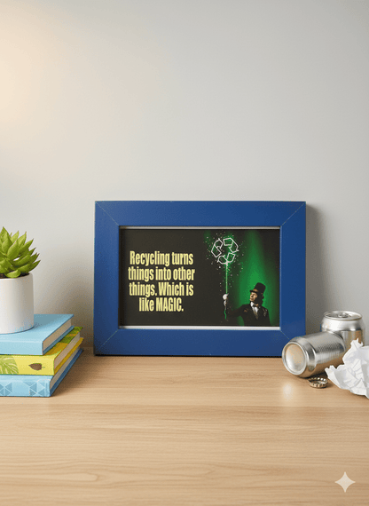 Upcycled Photo Frame – Made from Recycled Household Plastic Waste – Decor & Artefacts on Brown Living™. SKU: PF001. Img 1.