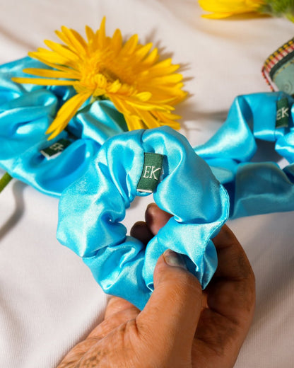 Upcycled Satin Scrunchies (Set of 2) | Verified Sustainable by Brown Living™