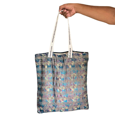Upcycled Tote Bag Sustainable Reusable Carry Bag – Tote Bag on Brown Living™. SKU: ASWMDG. Img 34.