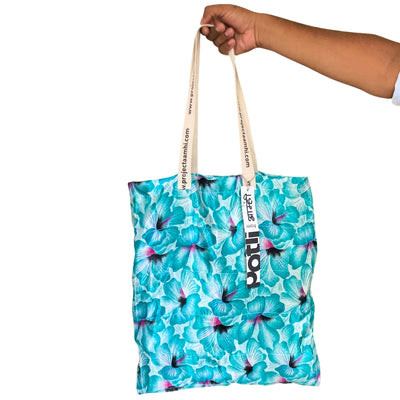 Upcycled Tote Bag Sustainable Reusable Carry Bag – Tote Bag on Brown Living™. SKU: ASWMPRTBLU. Img 29.