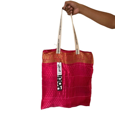 Upcycled Tote Bag Sustainable Reusable Carry Bag – Tote Bag on Brown Living™. SKU: ASWMTIFPK. Img 20.