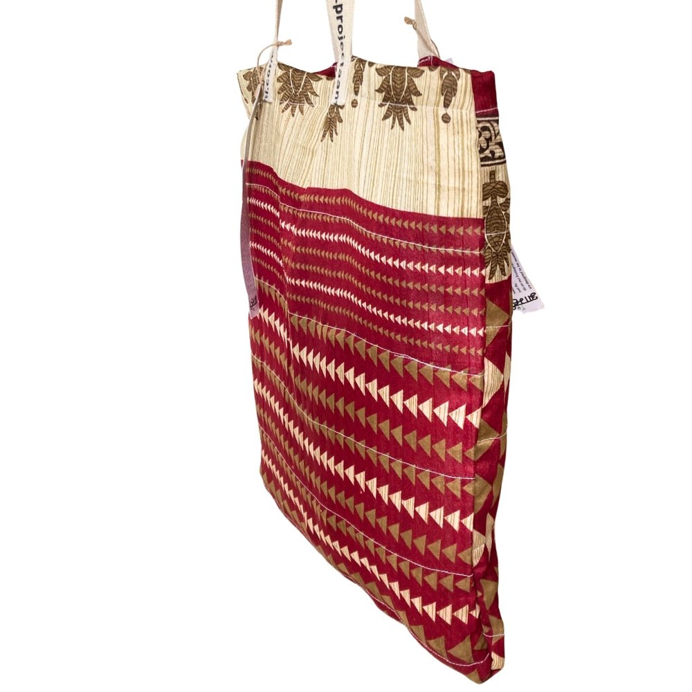 Upcycled Tote Bag Sustainable Reusable Carry Bag – Tote Bag on Brown Living™. SKU: ASWMTIFRED. Img 16.