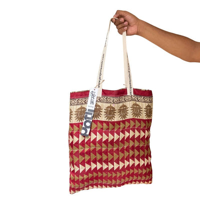 Upcycled Tote Bag Sustainable Reusable Carry Bag – Tote Bag on Brown Living™. SKU: ASWMTIFRED. Img 14.