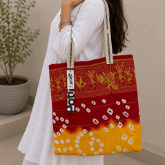 Upcycled Tote Bag Sustainable Reusable Carry Bag – Tote Bag on Brown Living™. SKU: PATT-ASCF01. Img 3.
