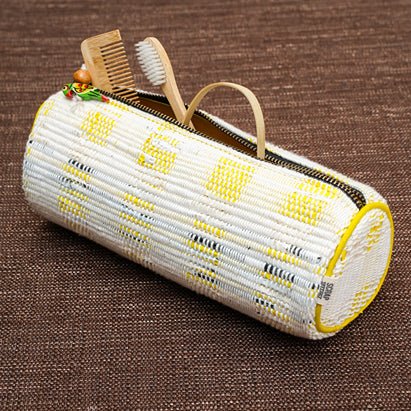 Upcycled Yellow Zip Multipurpose Lightweight Pouch | Verified Sustainable by Brown Living™