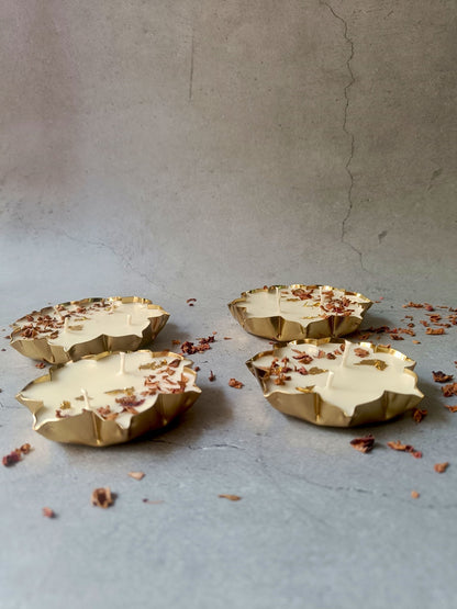Urli Brass Soy Wax Candles – Set of 2 | Handcrafted Decorative Candles – Candles & Fragrances on Brown Living™. SKU: UCRH01. Img 3.
