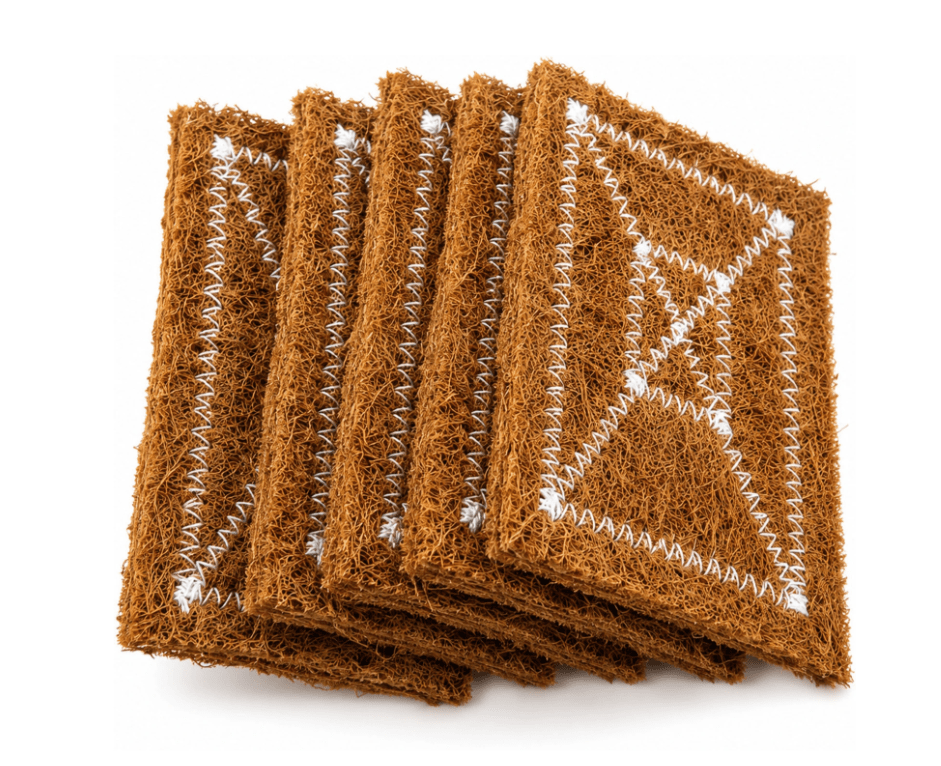 Utensil Scrubbers - Coconut Coir Square – Cleaning Products on Brown Living™. SKU: OECR008a. Img 7.