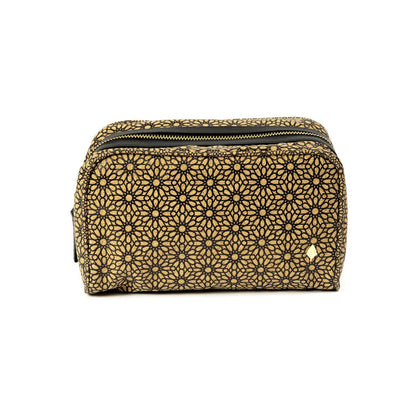 Utility Kit with Zipper – Vegan Leather & Cork Print (Black) – Travel Accessories on Brown Living™. SKU: CPUKGH002. Img 1.