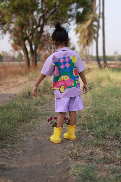 Vacay Please Girls Cotton Co - ord Set | Printed Comfortable Kids Outfit – Kids Daywear Sets on Brown Living™. SKU: VPG23M1. Img 3.