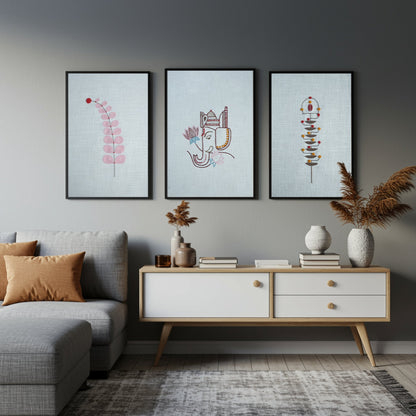 Vakratunda Wall Art – Curved Trunk of Lord Ganesha | 12x12 Inch – Wall Decor on Brown Living™. SKU: UD00000237. Img 2.