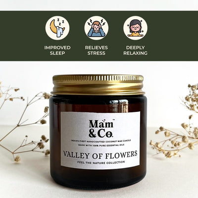 Valley of Flowers - 100% Coconut Wax Botanical Candle – Candles & Fragrances on Brown Living™. SKU: BC10003. Img 2.